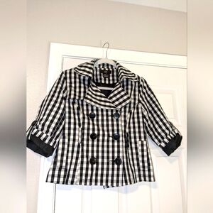 Small satin lined Plaid Blazer w/pockets